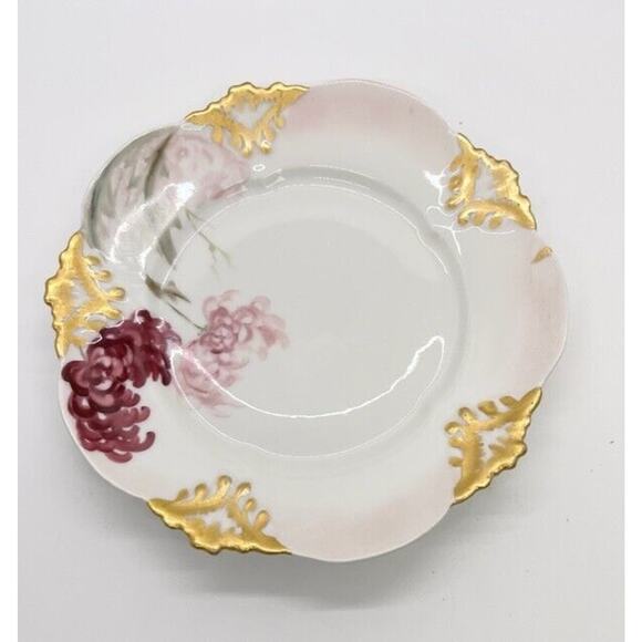 Limoges Elite Plate Pink Gold RARE France Vtg Handpainted 6” - Picture 1 of 4